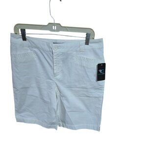 French Cuff Solid White Shorts Women's Size 8